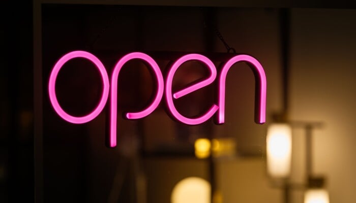 Liating Image Open Sign